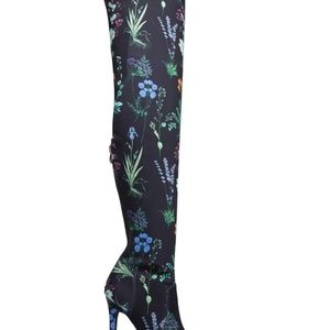SHOE DAZZLE FABRIC STRETCH TO FIT THIGH HI BOOT